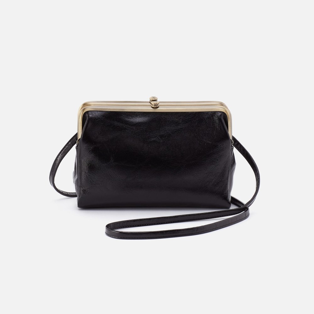 Hobo | Lauren Crossbody in Polished Leather - Black - Click Image to Close