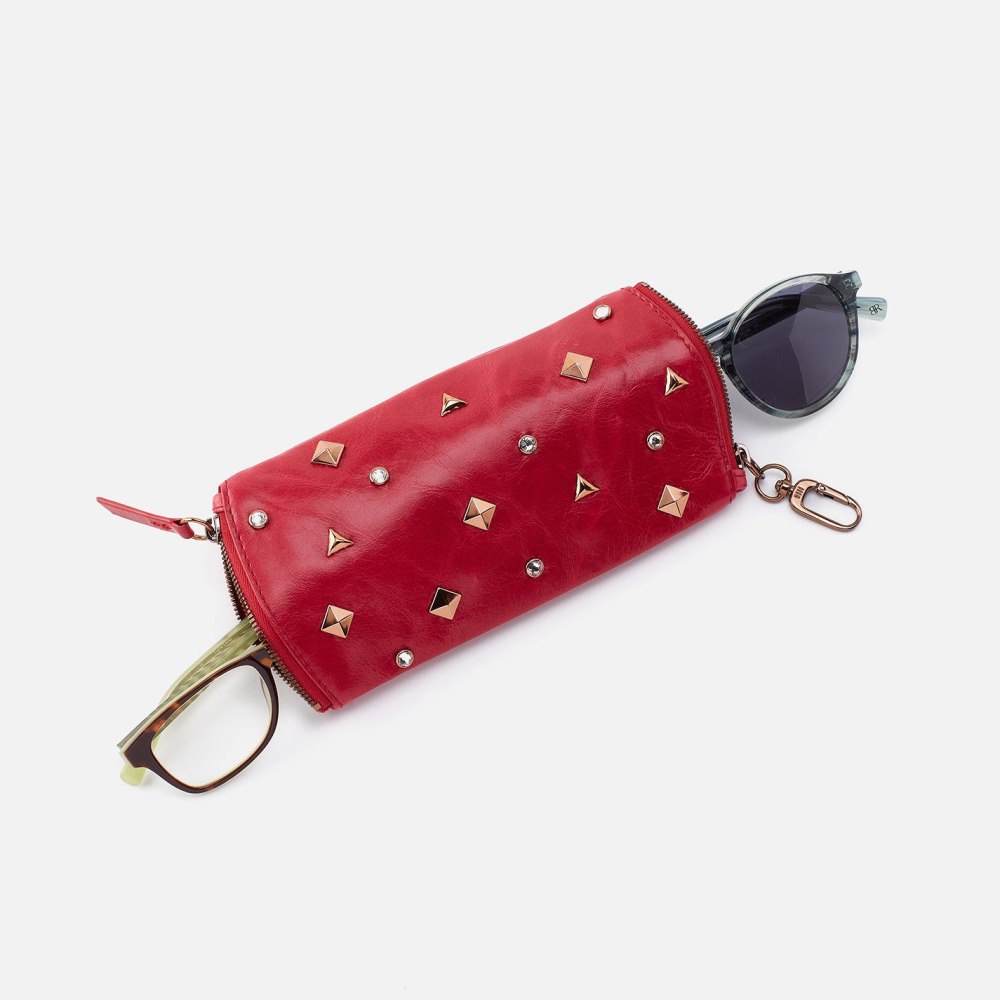 Hobo | Spark Double Eyeglass Case in Polished Leather - Claret