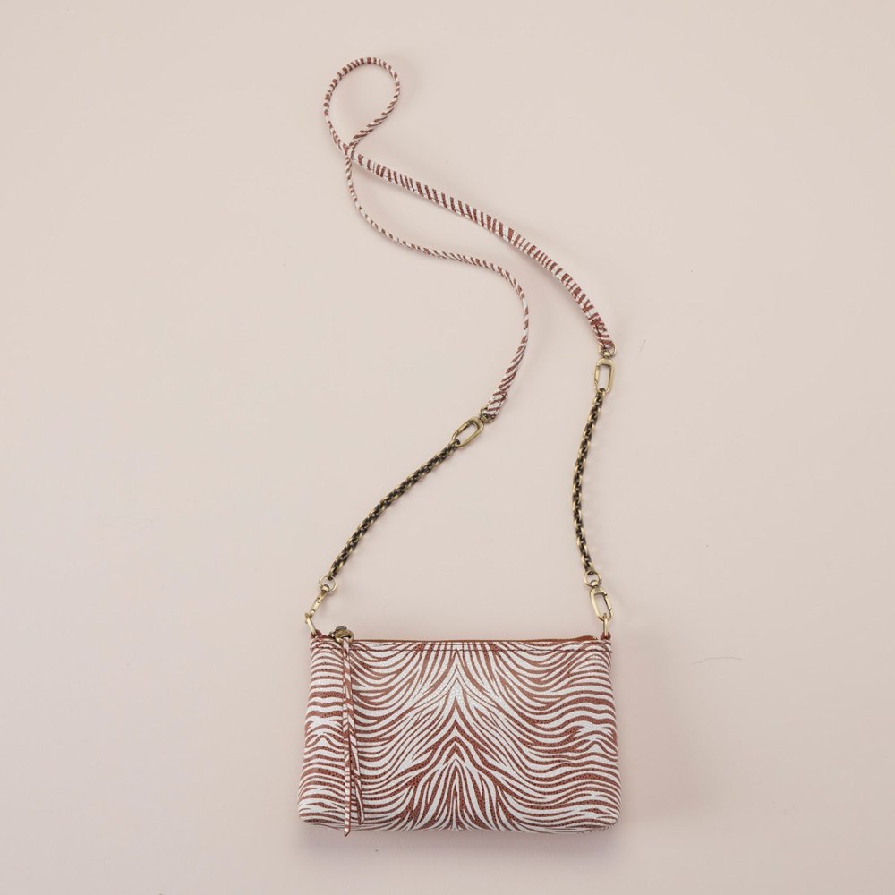 Hobo | Darcy Luxe Crossbody in Printed Leather - Ginger Zebra