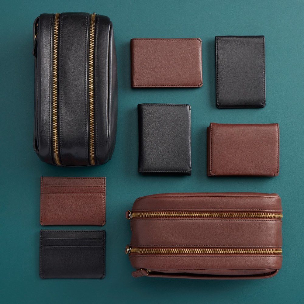 Hobo | Men's Travel Kit in Silk Napa Leather - Brown