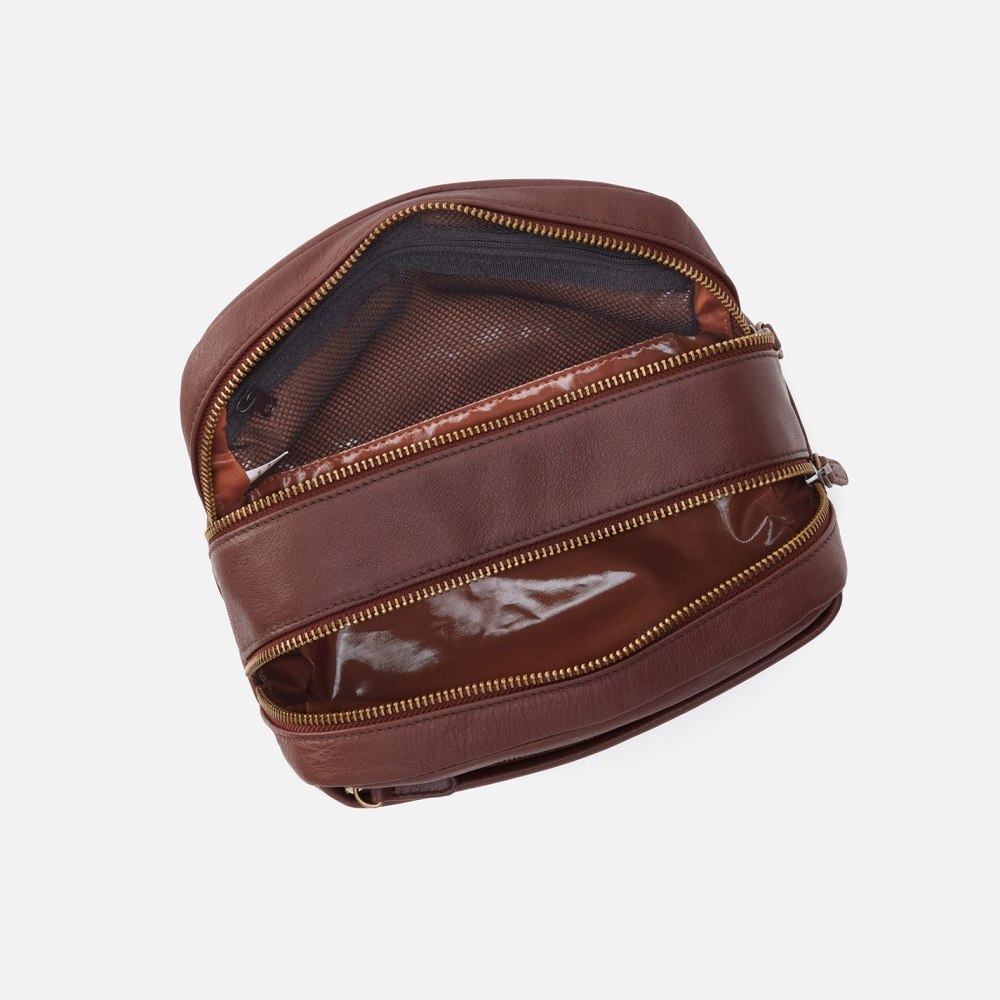 Hobo | Men's Travel Kit in Silk Napa Leather - Brown