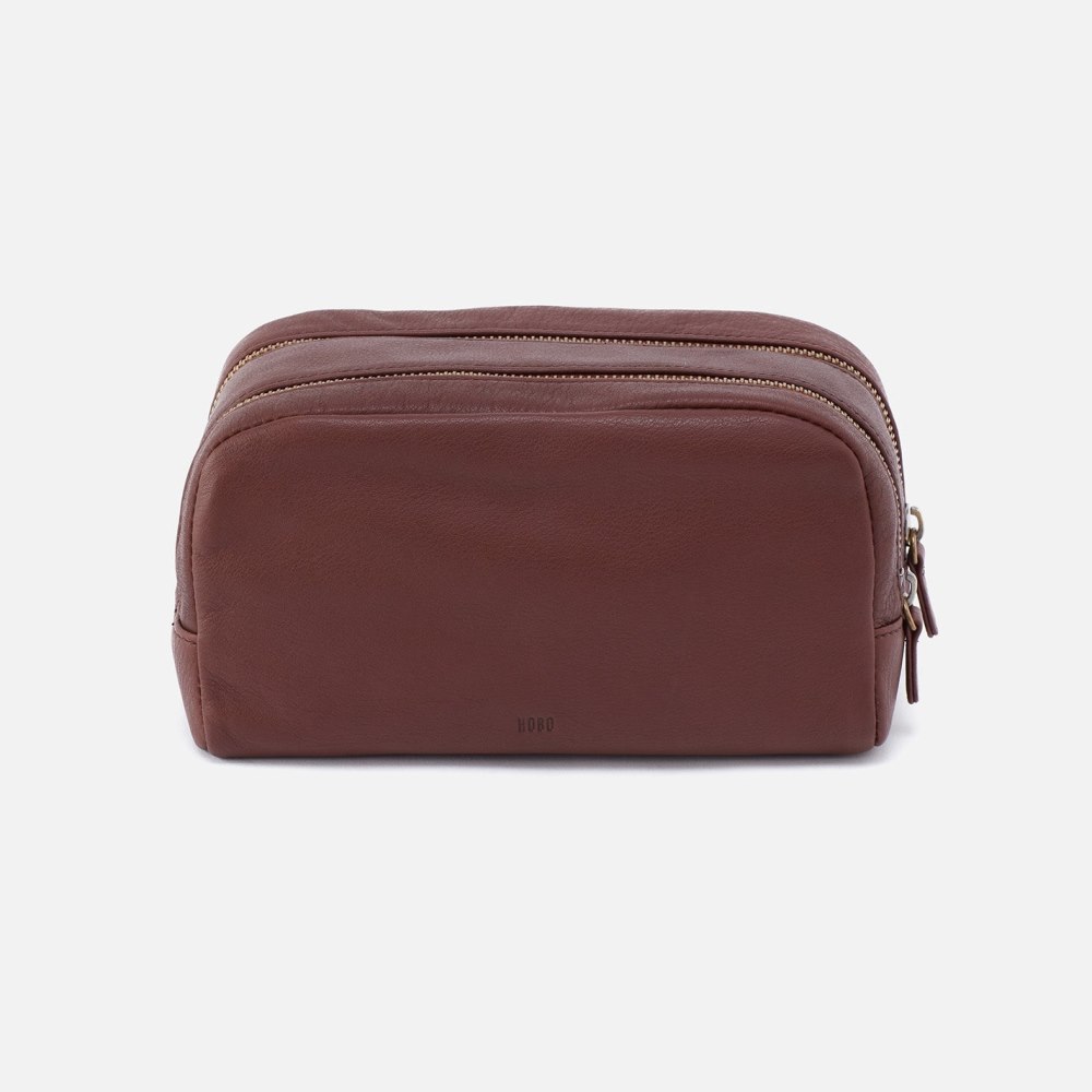 Hobo | Men's Travel Kit in Silk Napa Leather - Brown