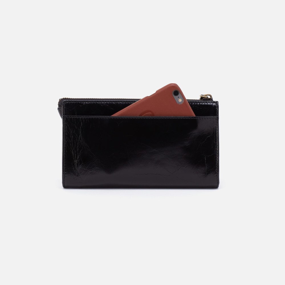 Hobo | Zenith Wristlet in Polished Leather - Black