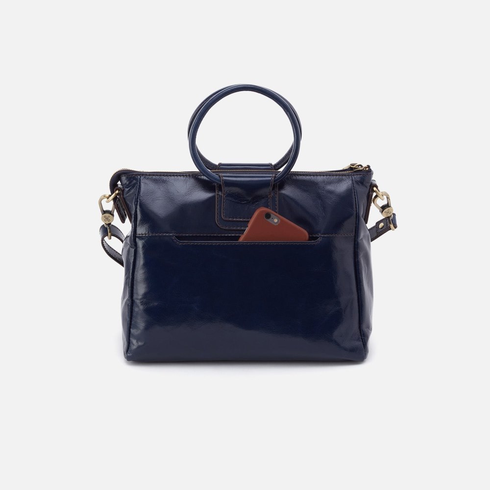 Hobo | Sheila Medium Satchel in Polished Leather - Nightshade