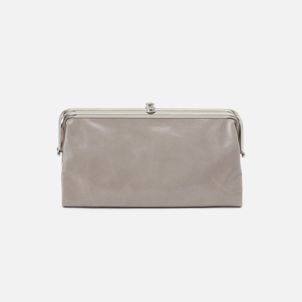 Hobo | Lauren Clutch-Wallet in Polished Leather - Driftwood - Click Image to Close