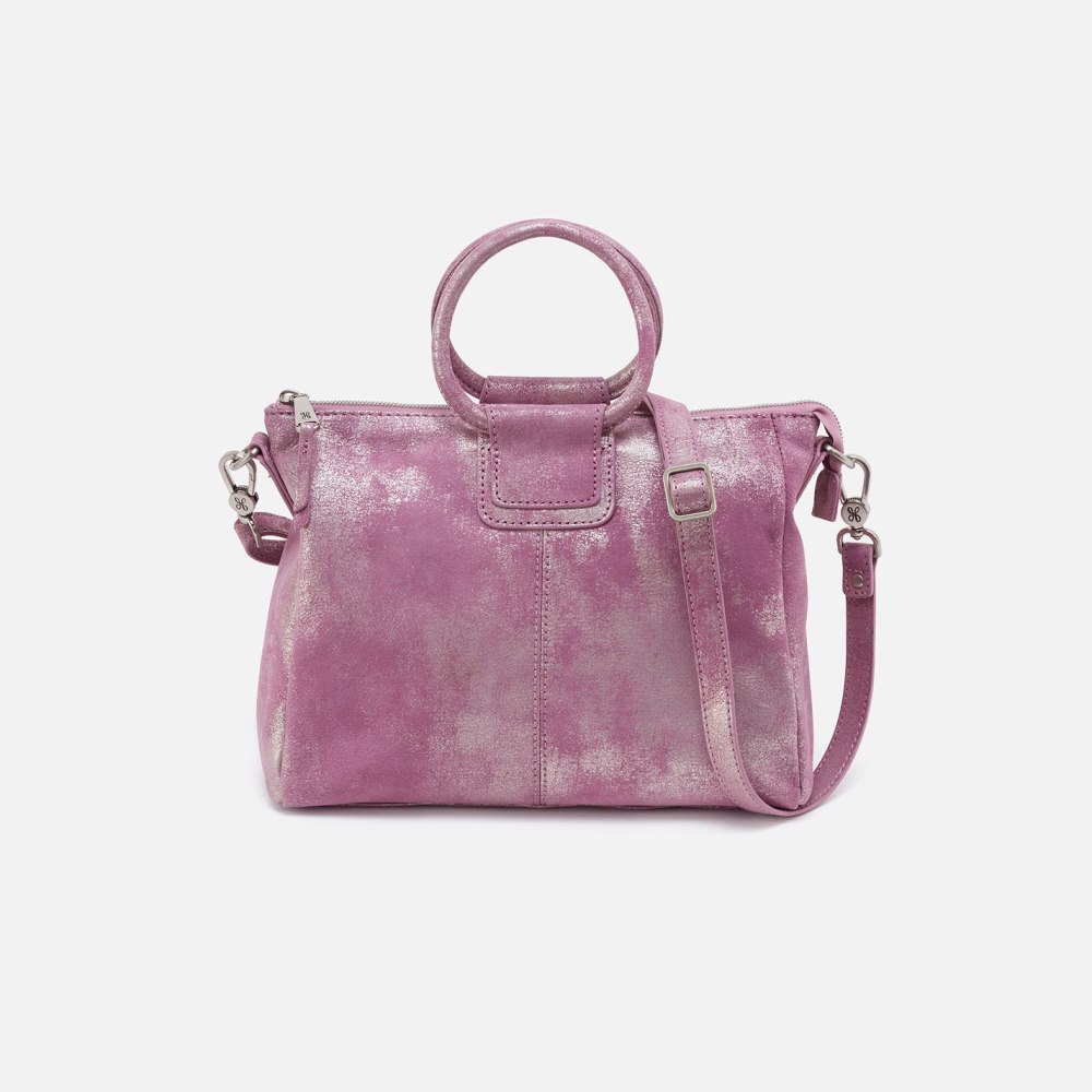 Hobo | Sheila Medium Satchel in Metallic Leather - Violet Metallic - Click Image to Close