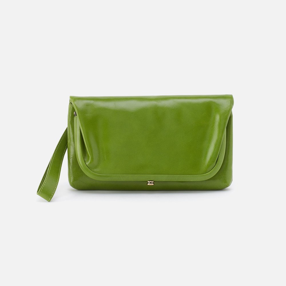 Hobo | Lauren Wristlet in Polished Leather - Garden Green - Click Image to Close