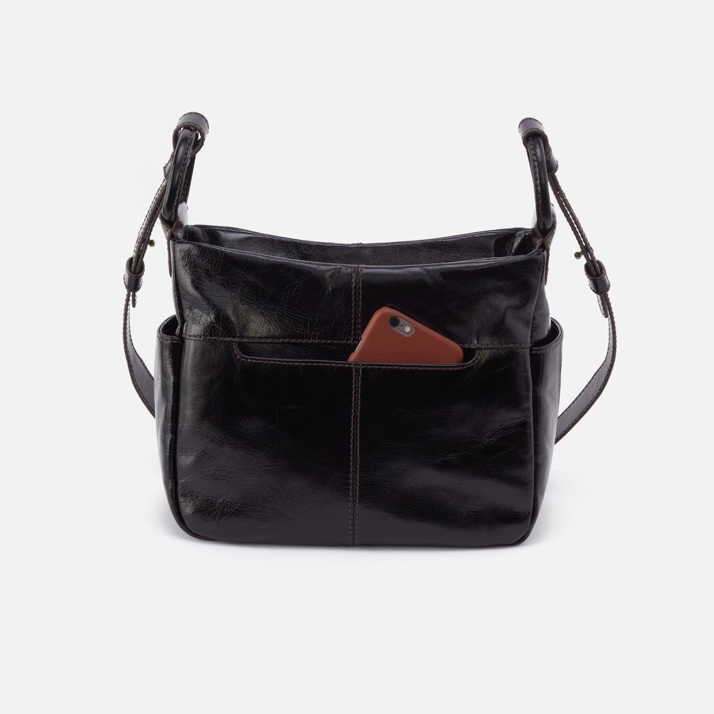 Hobo | Sheila Crossbody in Polished Leather - Black