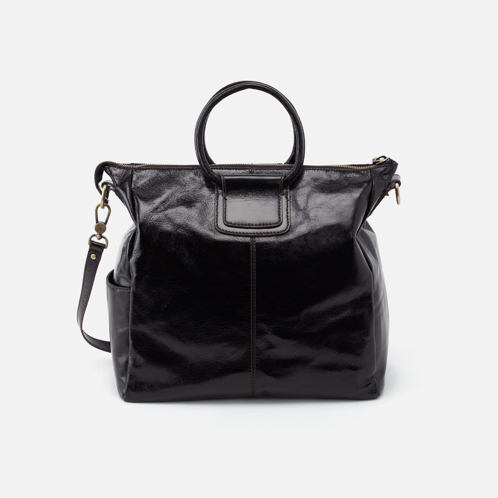 Hobo | Sheila Large Satchel in Polished Leather - Black