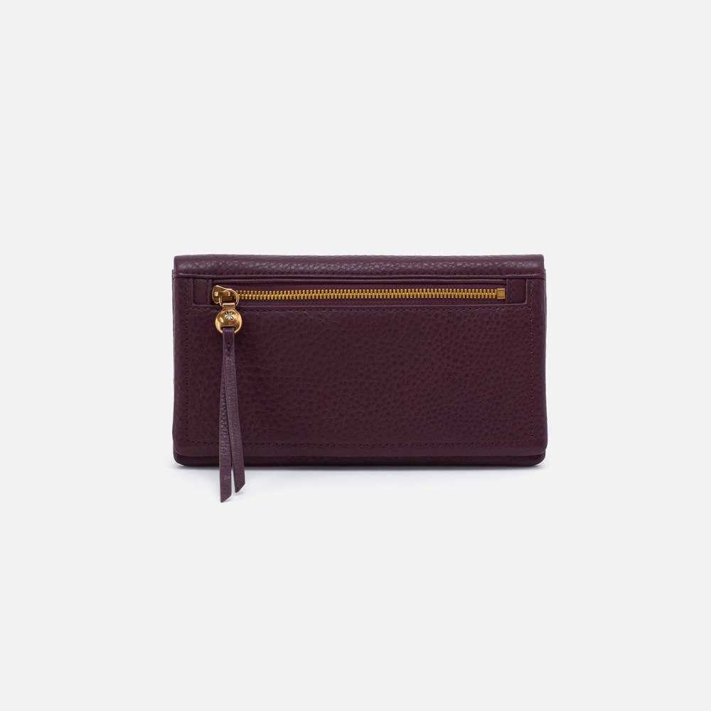 Hobo | Lumen Continental Wallet in Pebbled Leather - Ruby Wine - Click Image to Close