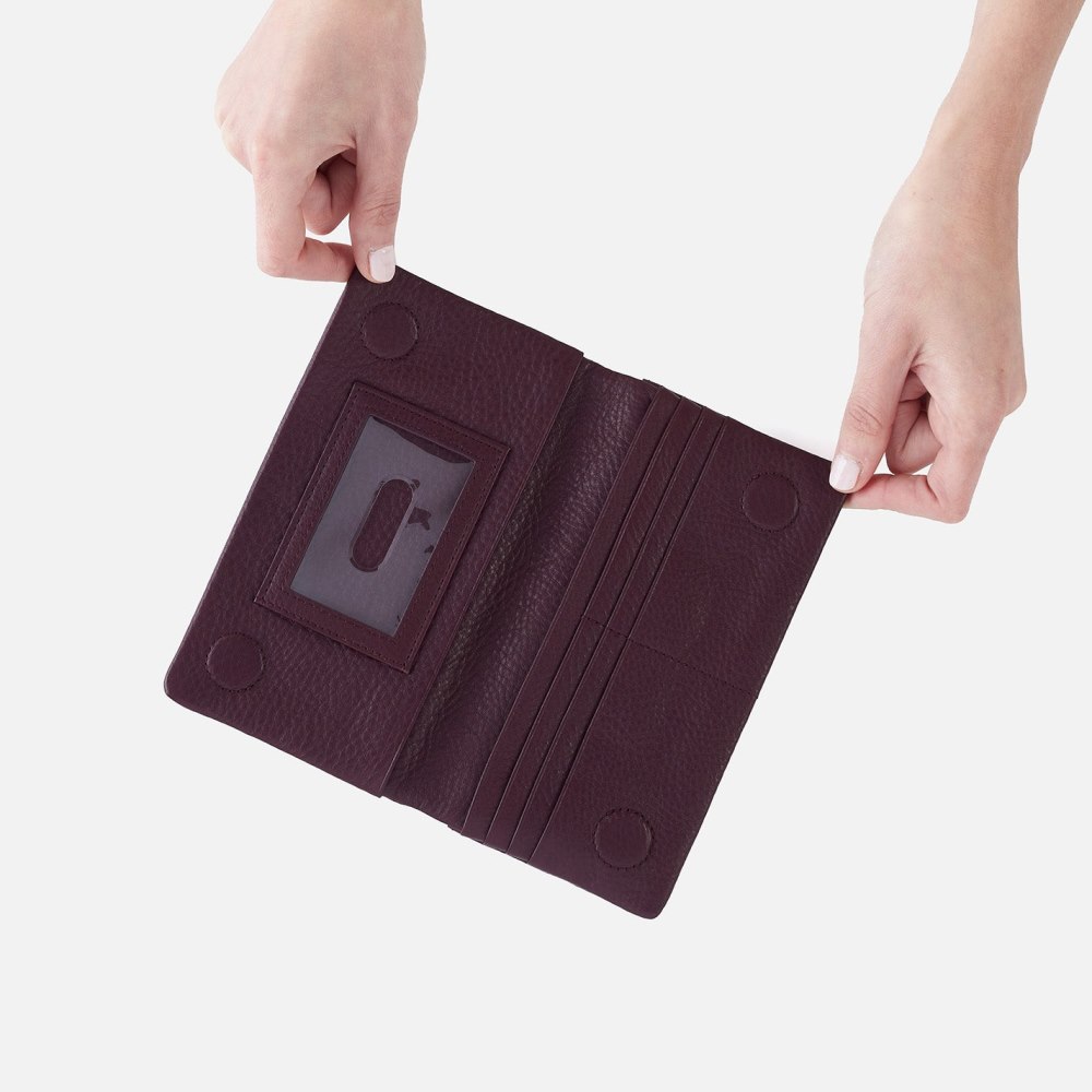 Hobo | Lumen Continental Wallet in Pebbled Leather - Ruby Wine