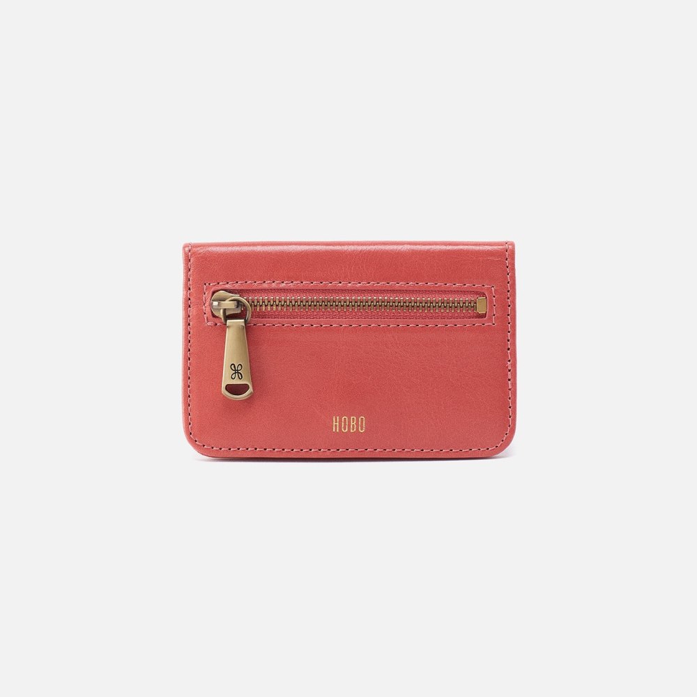 Hobo | Jill Mini Card Case in Polished Leather - Cherry Blossom