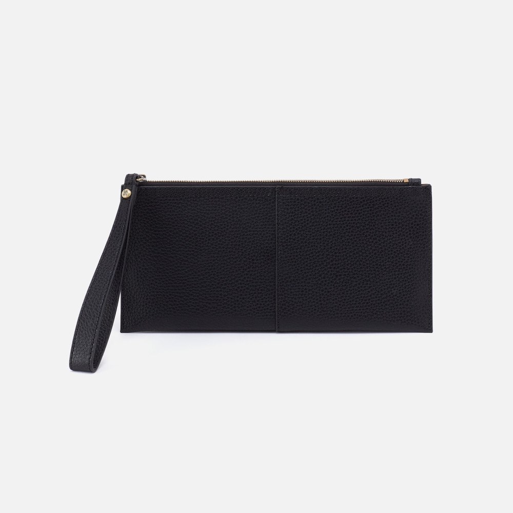 Hobo | Vida Large Pouch in Micro Pebbled Leather - Black - Click Image to Close