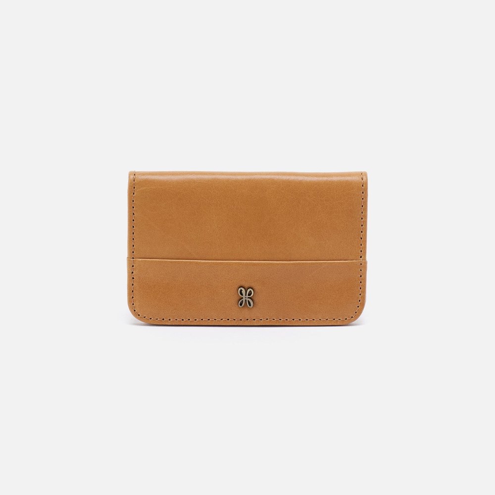 Hobo | Jill Mini Card Case in Polished Leather - Natural - Click Image to Close