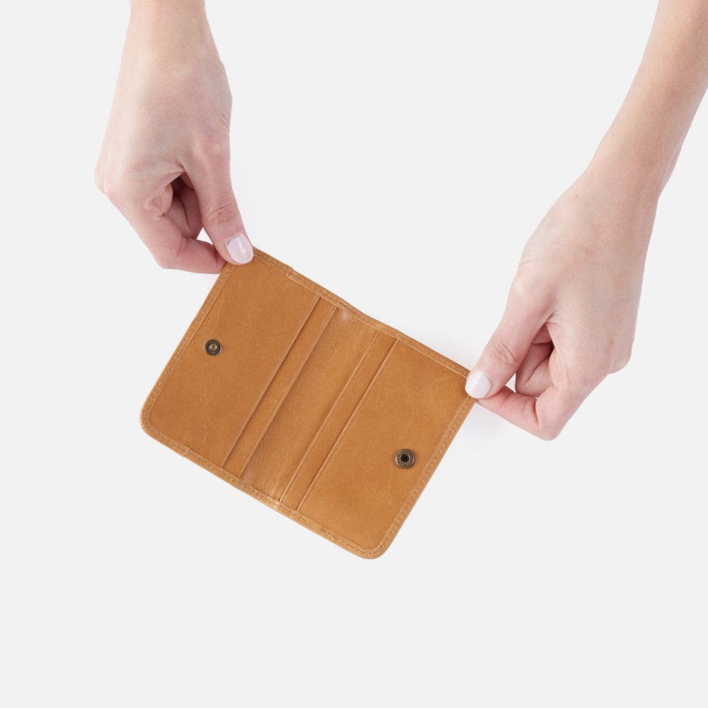 Hobo | Jill Mini Card Case in Polished Leather - Natural