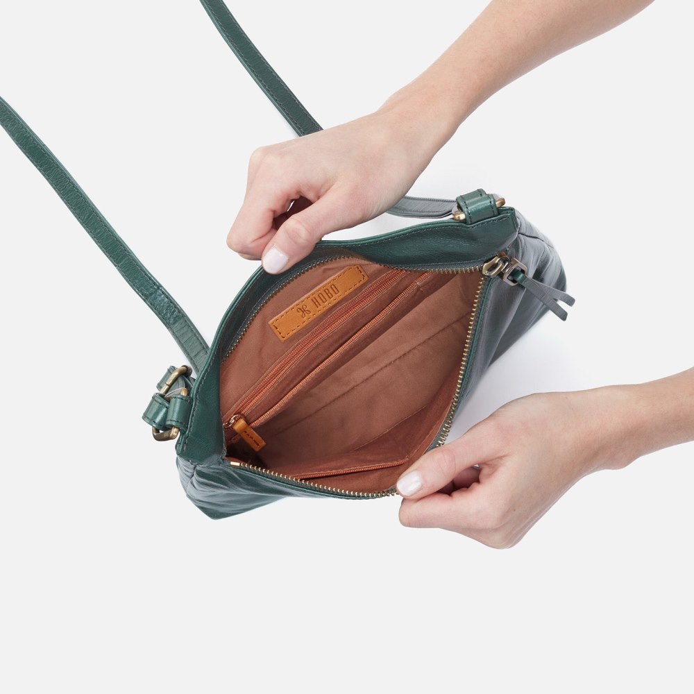 Hobo | Cambel Crossbody in Polished Leather - Sage Leaf