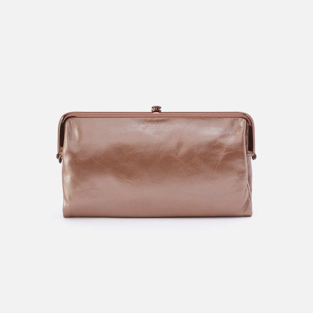 Hobo | Lauren Clutch-Wallet in Metallic Leather - Frosted Rose