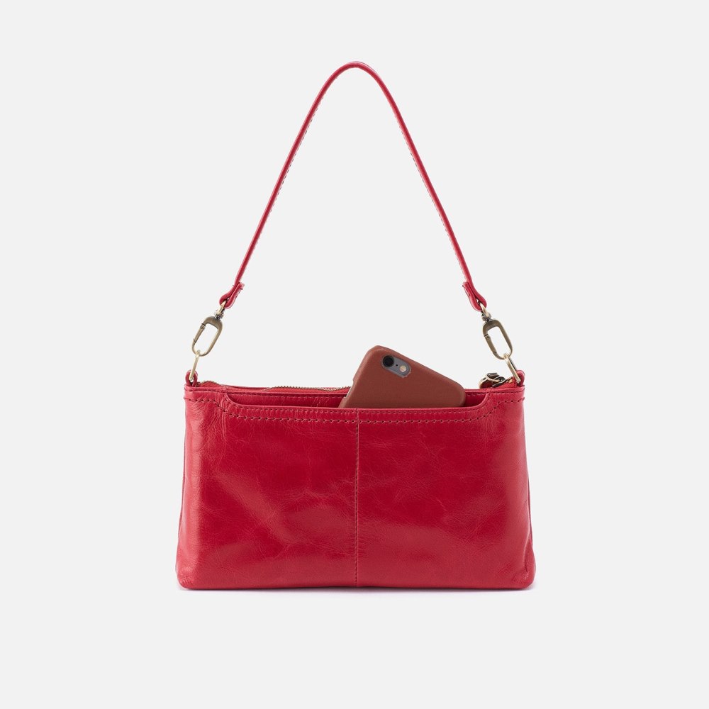 Hobo | Darcy Crossbody in Polished Leather - Claret