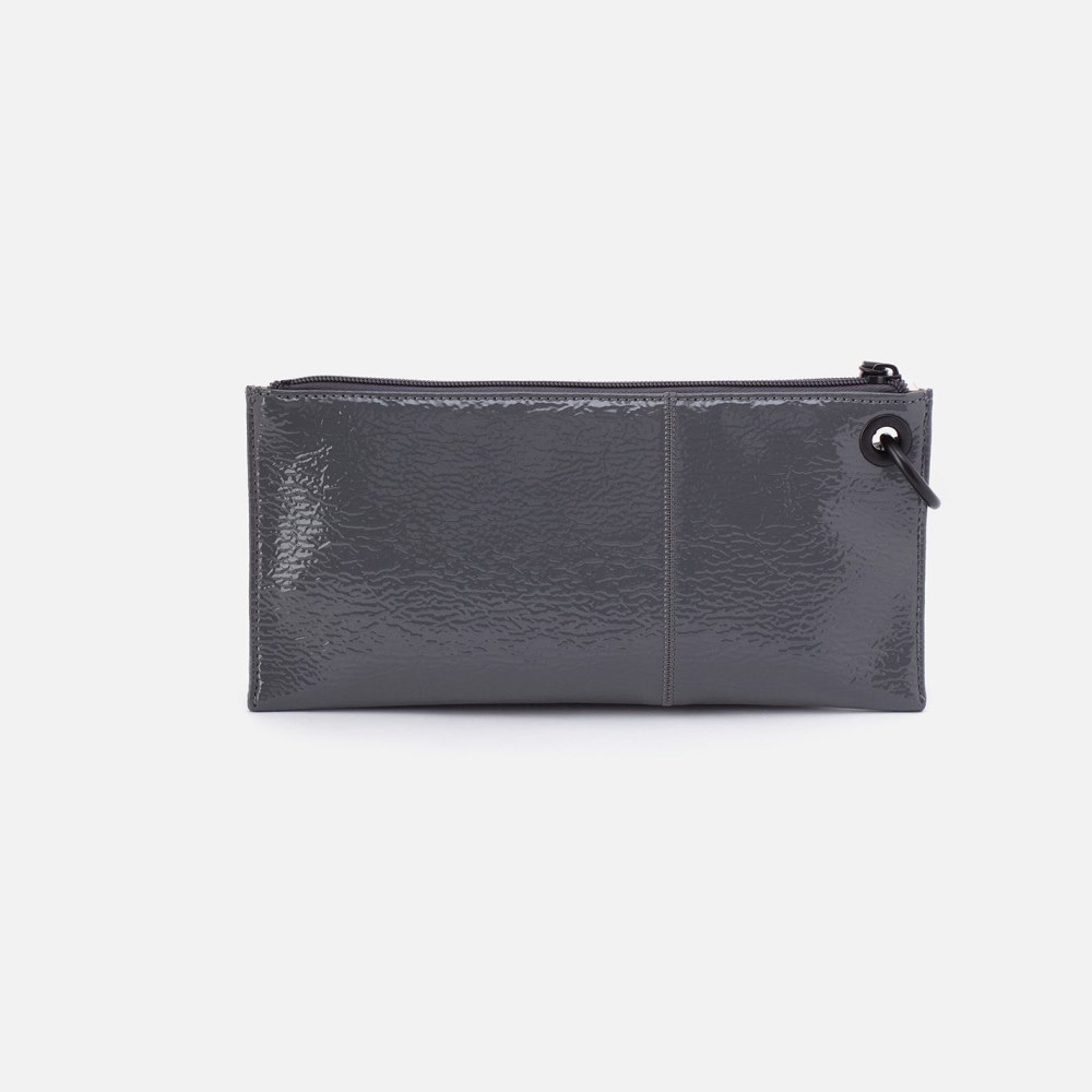 Hobo | Vida Wristlet in Pebbled Patent - Basalt