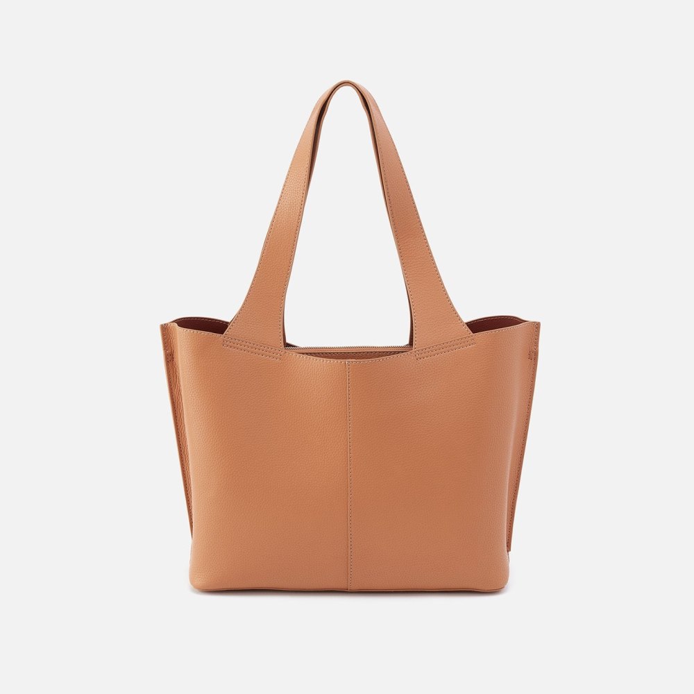 Hobo | Vida Tote in Micro Pebbled Leather - Biscuit