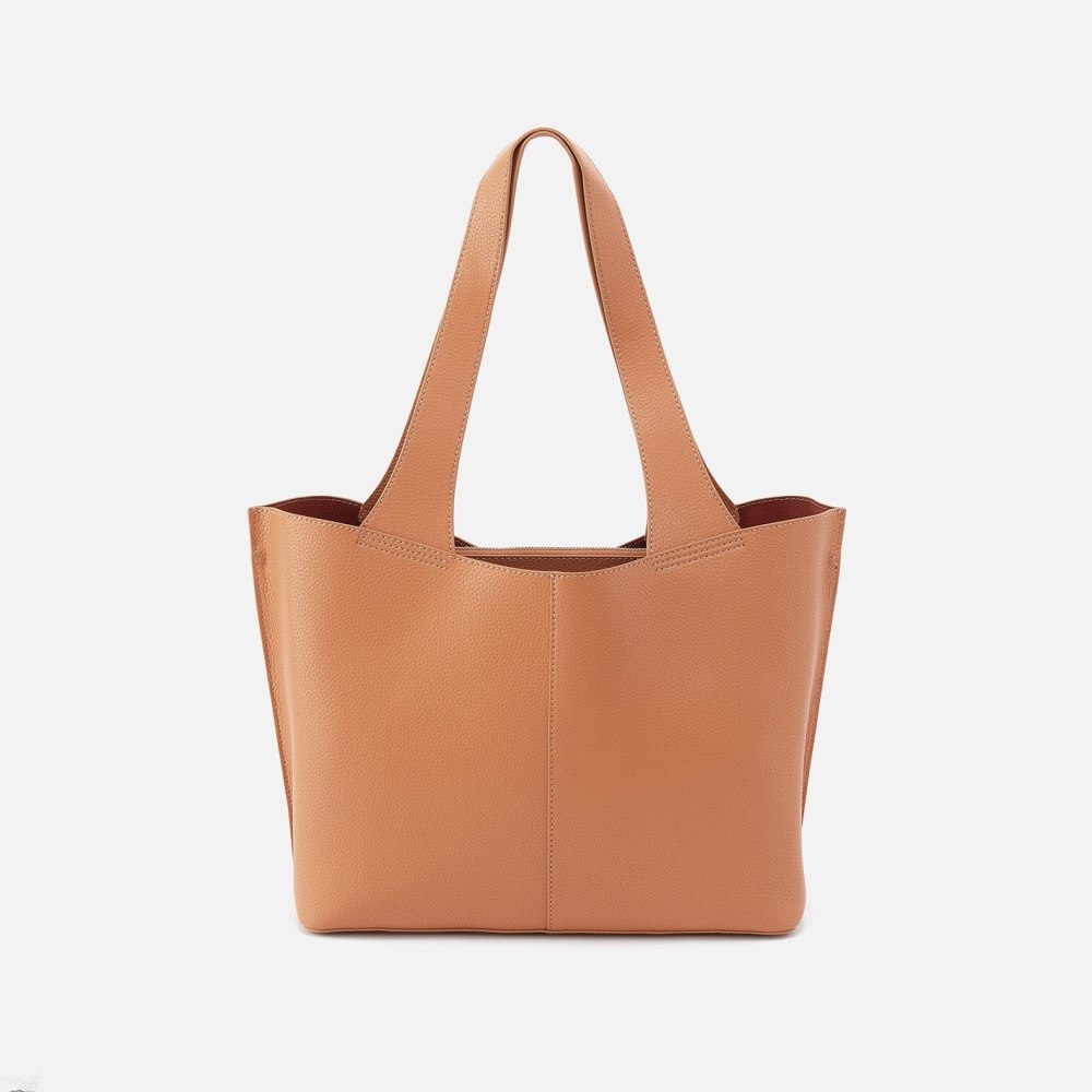 Hobo | Vida Tote in Micro Pebbled Leather - Biscuit