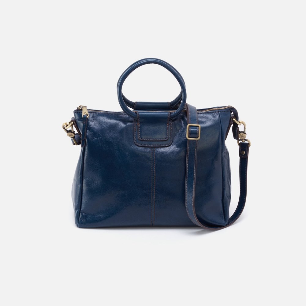 Hobo | Sheila Medium Satchel in Polished Leather - Denim