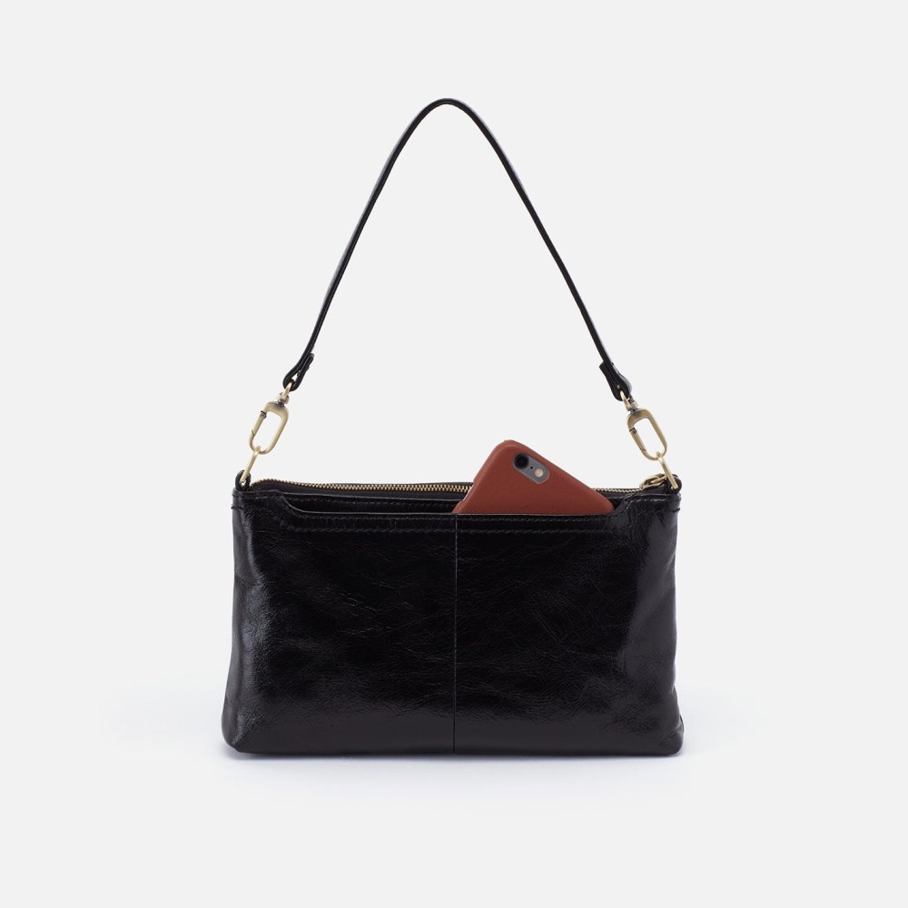 Hobo | Darcy Crossbody in Polished Leather - Black