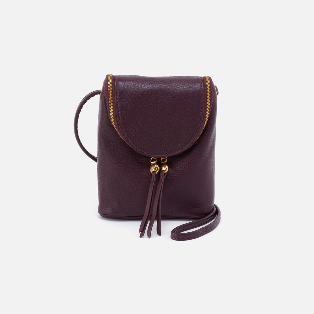 Hobo | Fern Crossbody in Pebbled Leather - Ruby Wine - Click Image to Close