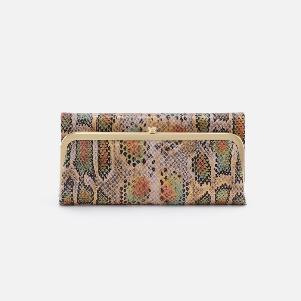 Hobo | Rachel Continental Wallet in Printed Leather - Opal Snake Print - Click Image to Close