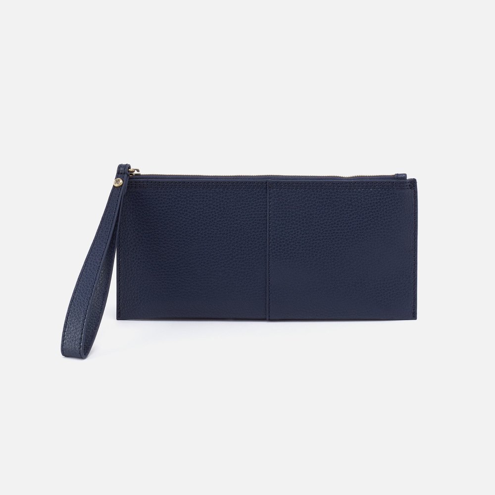 Hobo | Vida Large Pouch in Micro Pebbled Leather - Mood Indigo - Click Image to Close