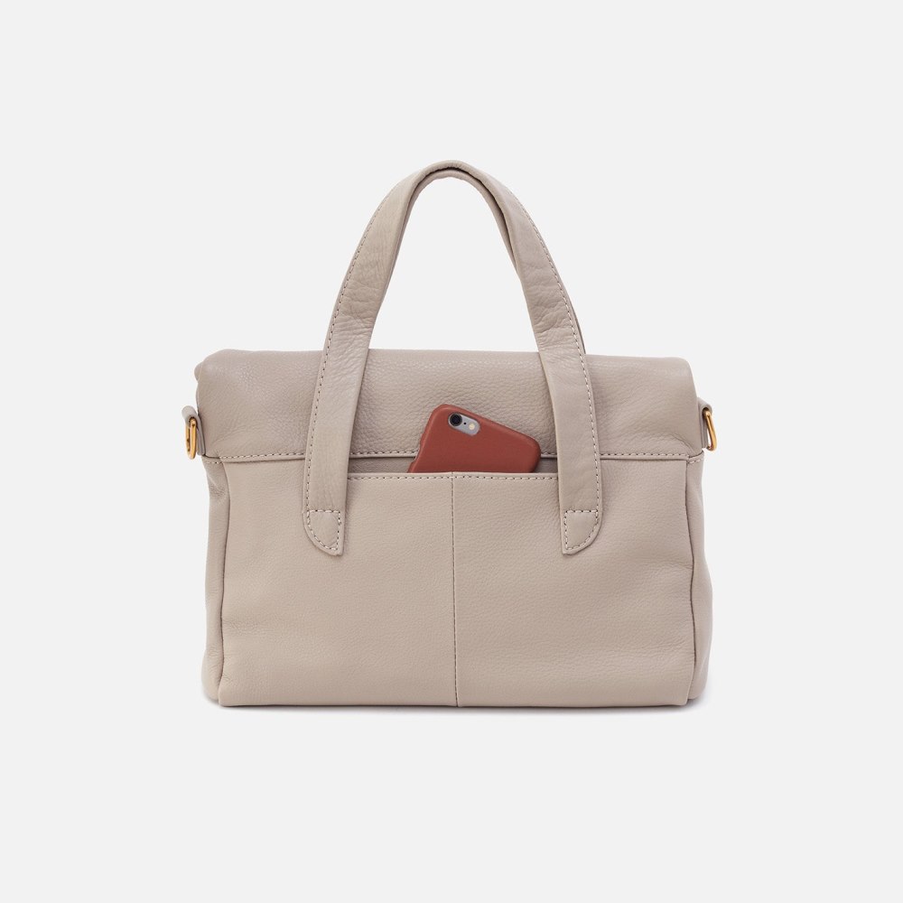 Hobo | Fern Foldover Satchel in Pebbled Leather - Taupe