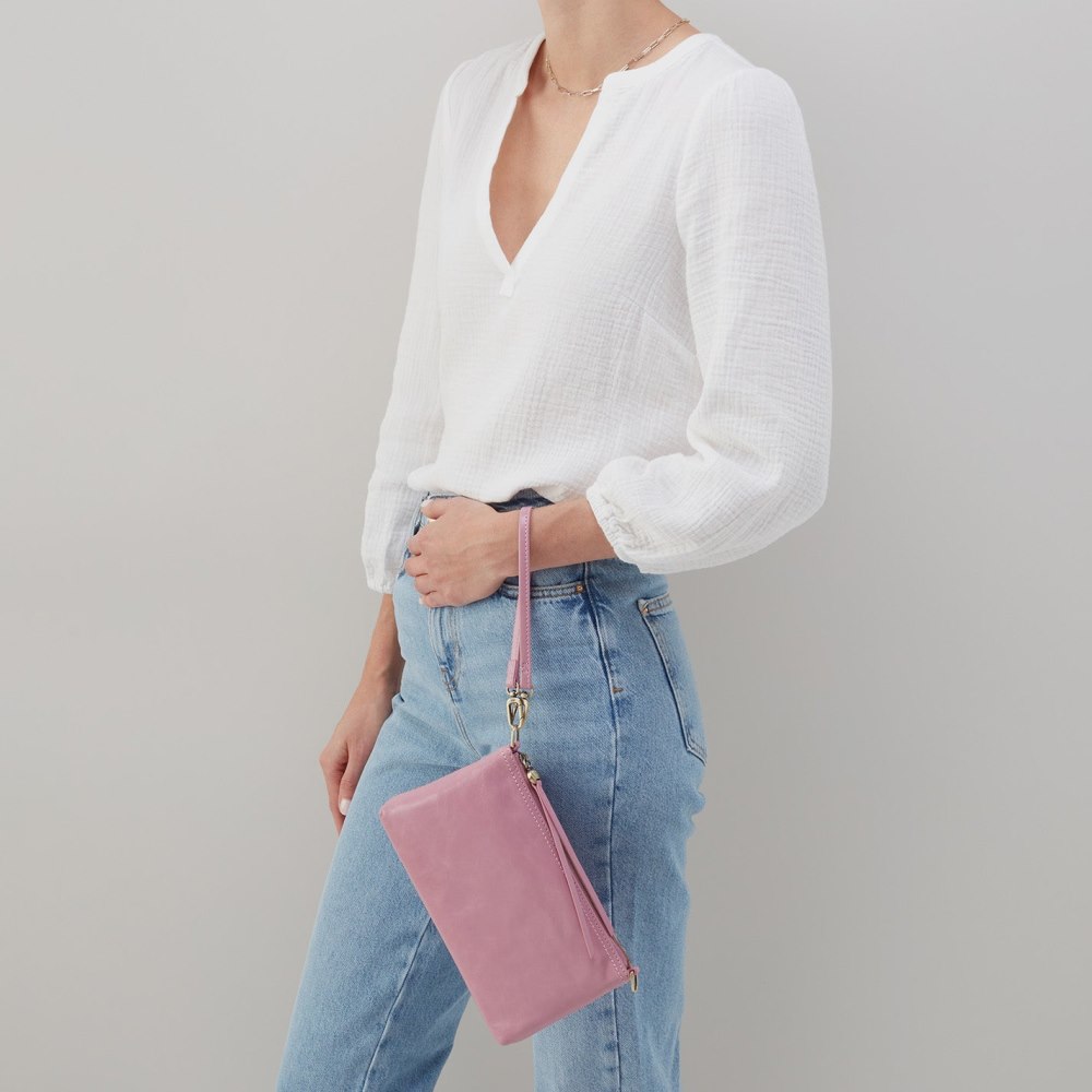 Hobo | Darcy Crossbody in Polished Leather - Lilac Rose