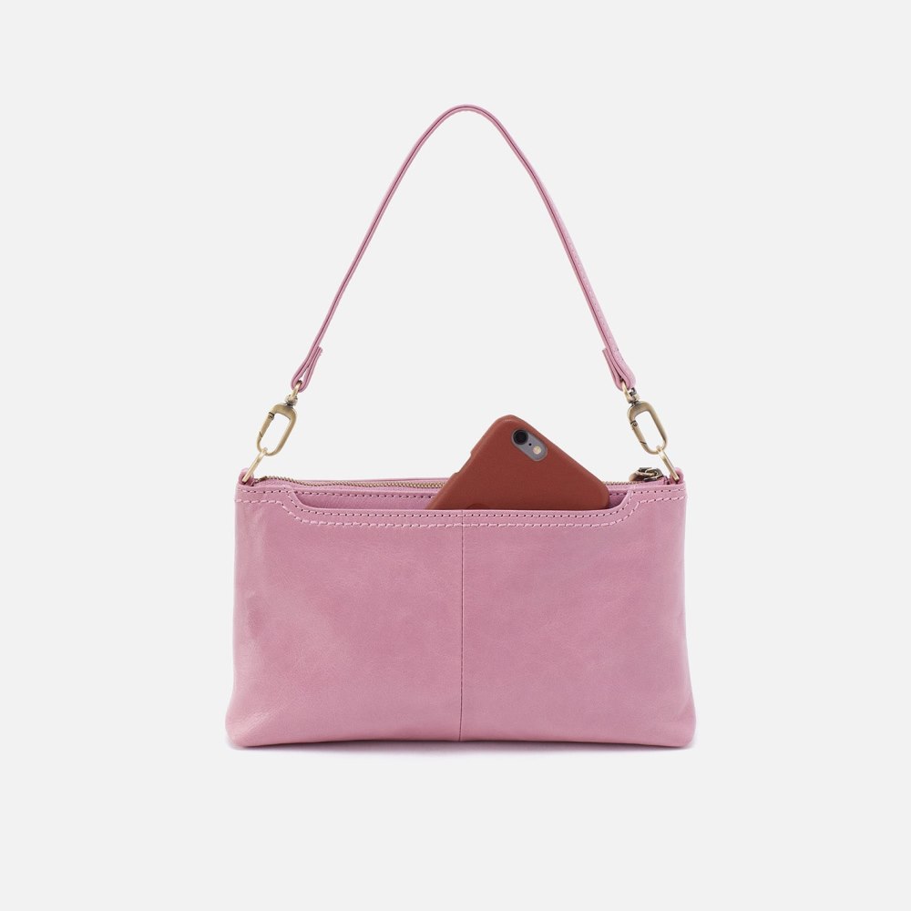 Hobo | Darcy Crossbody in Polished Leather - Lilac Rose