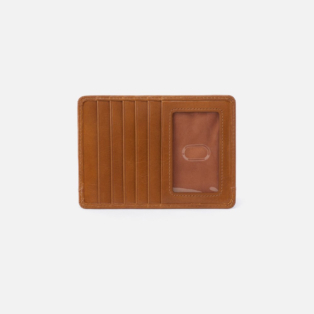 Hobo | Euro Slide Card Case in Polished Leather - Truffle - Click Image to Close