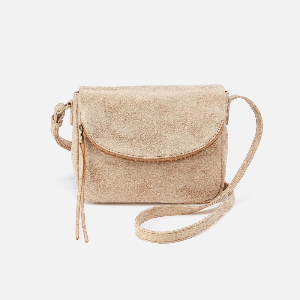 Hobo | Fern Messenger Crossbody in Metallic Leather - Gold Leaf - Click Image to Close