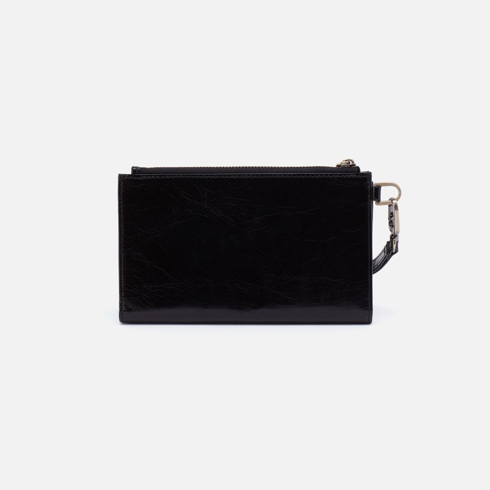 Hobo | Kali Phone Wallet in Polished Leather - Black