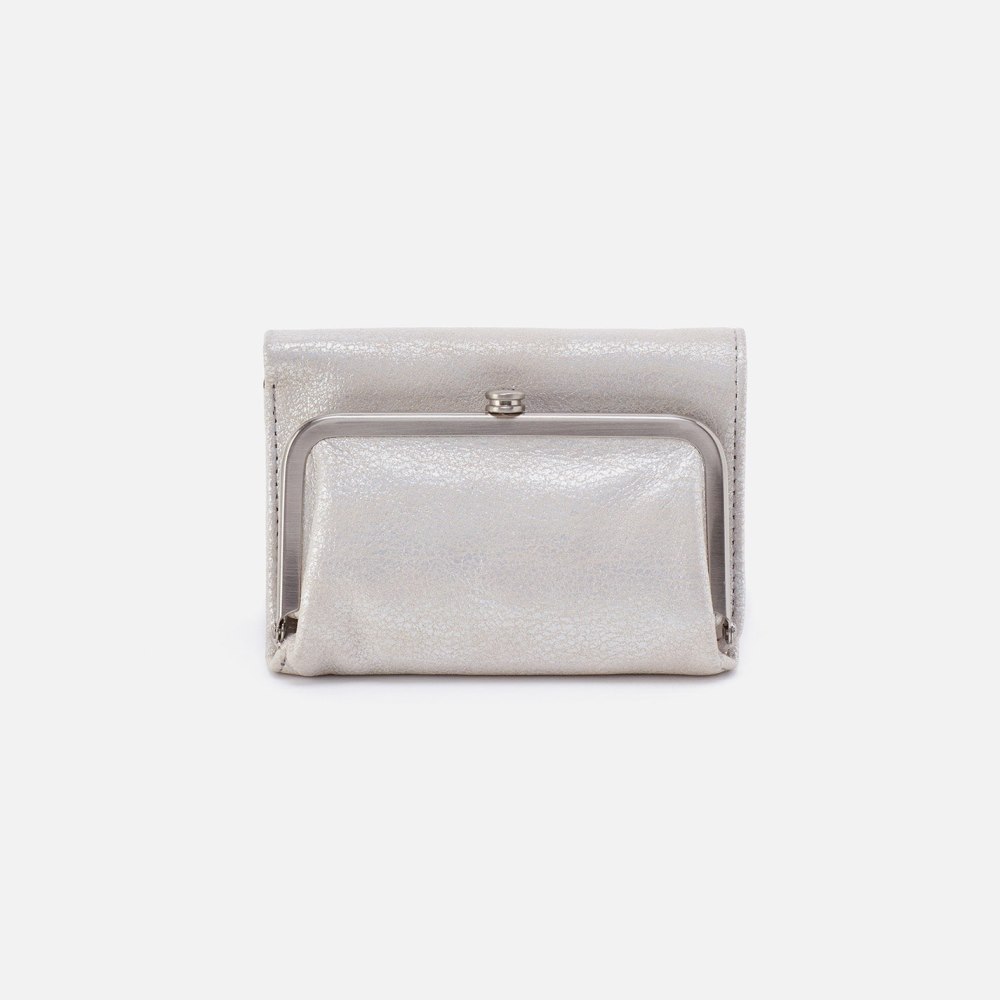 Hobo | Robin Compact Wallet in Metallic Leather - Silver - Click Image to Close