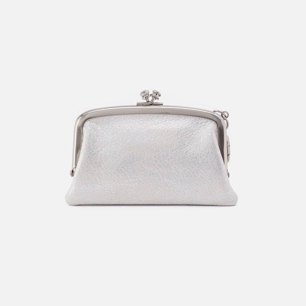 Hobo | Cheer Frame Pouch in Metallic Leather - Silver