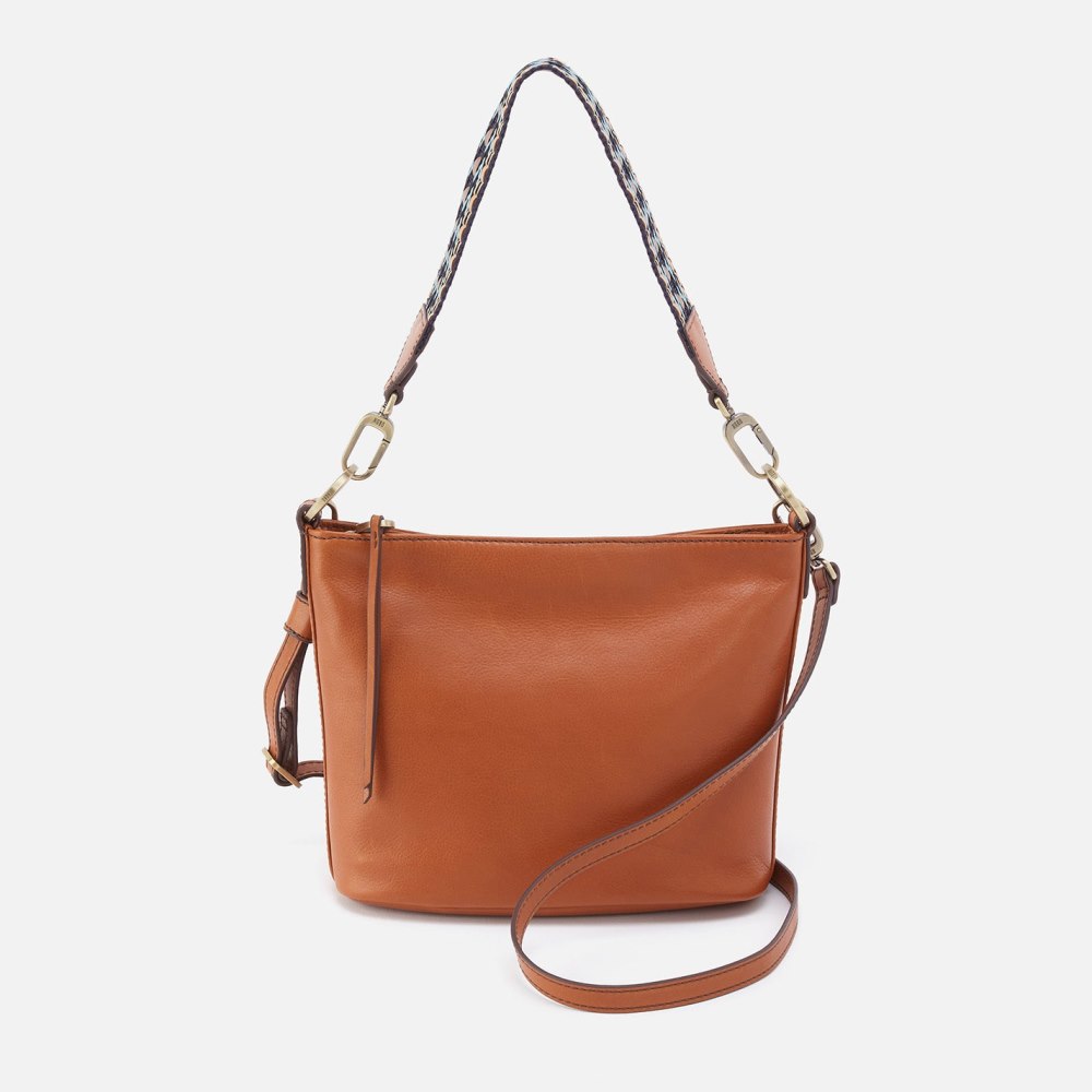 Hobo | Belle Convertible Shoulder Bag in Artisan Leather - Honey Brown - Click Image to Close