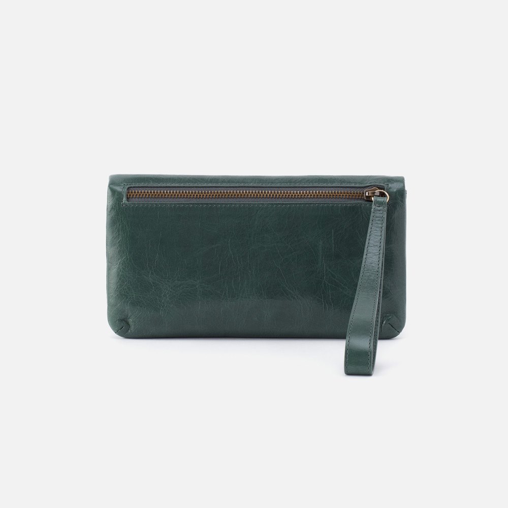 Hobo | Lauren Wristlet in Polished Leather - Sage Leaf