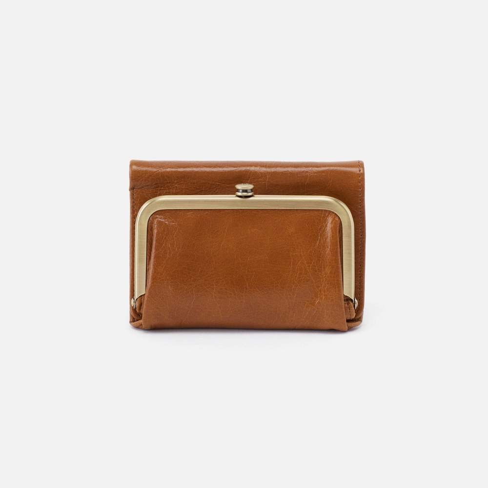 Hobo | Robin Compact Wallet in Polished Leather - Truffle - Click Image to Close