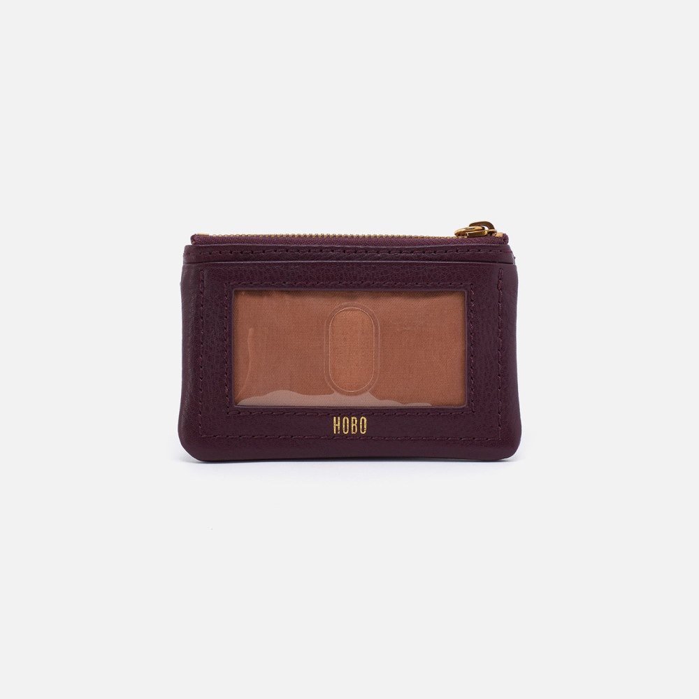 Hobo | Lumen Card Case in Pebbled Leather - Ruby Wine