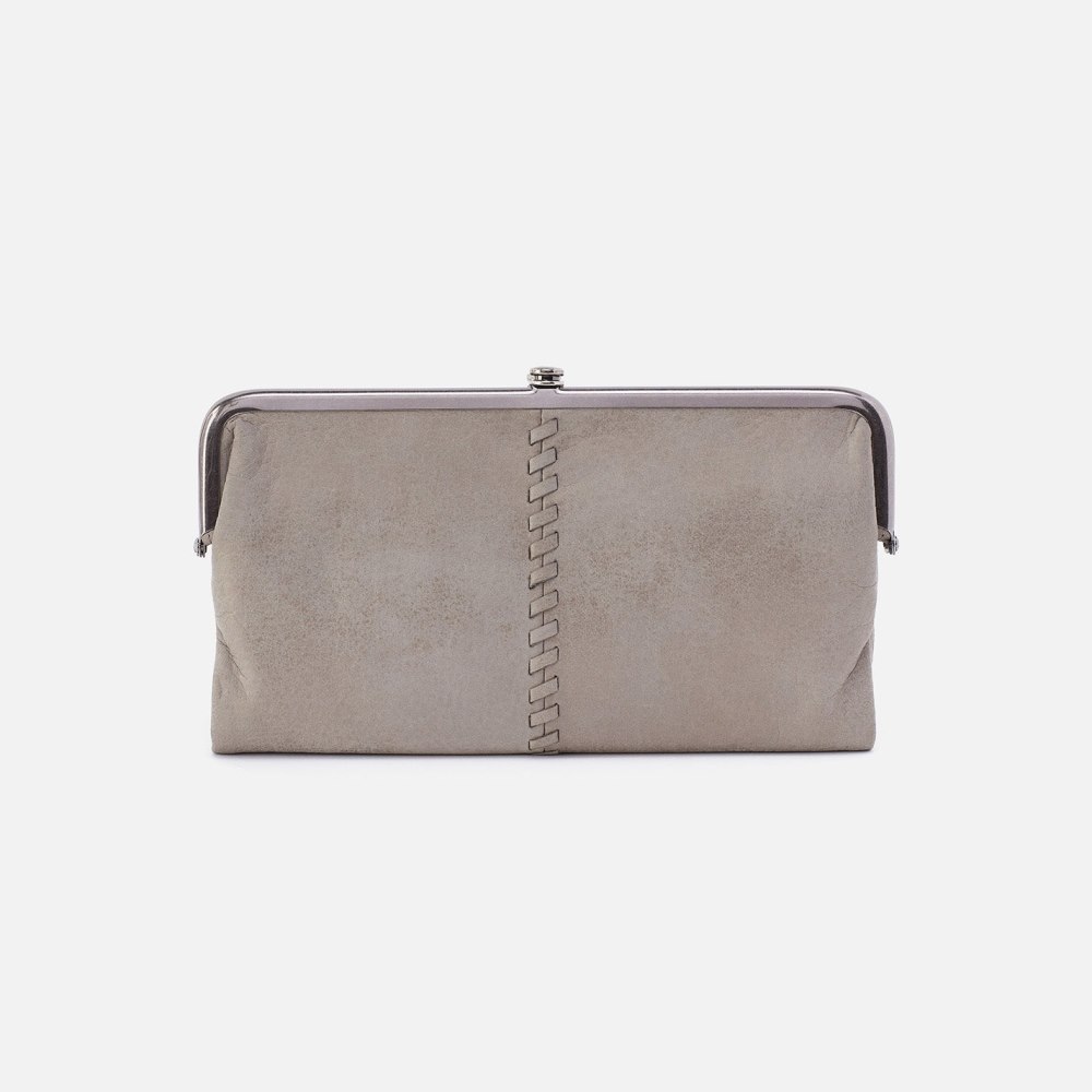 Hobo | Lauren Clutch-Wallet in Metallic Leather - Granite Grey