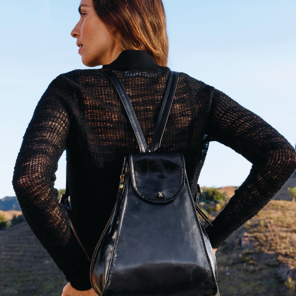 Hobo | Betta Backpack in Polished Leather - Black