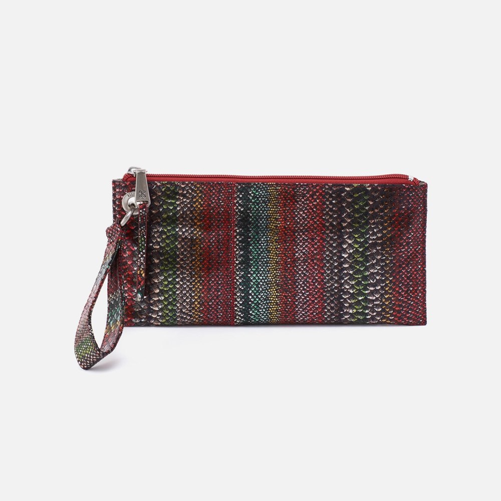 Hobo | Vida Wristlet in Printed Leather - Holiday Stripe