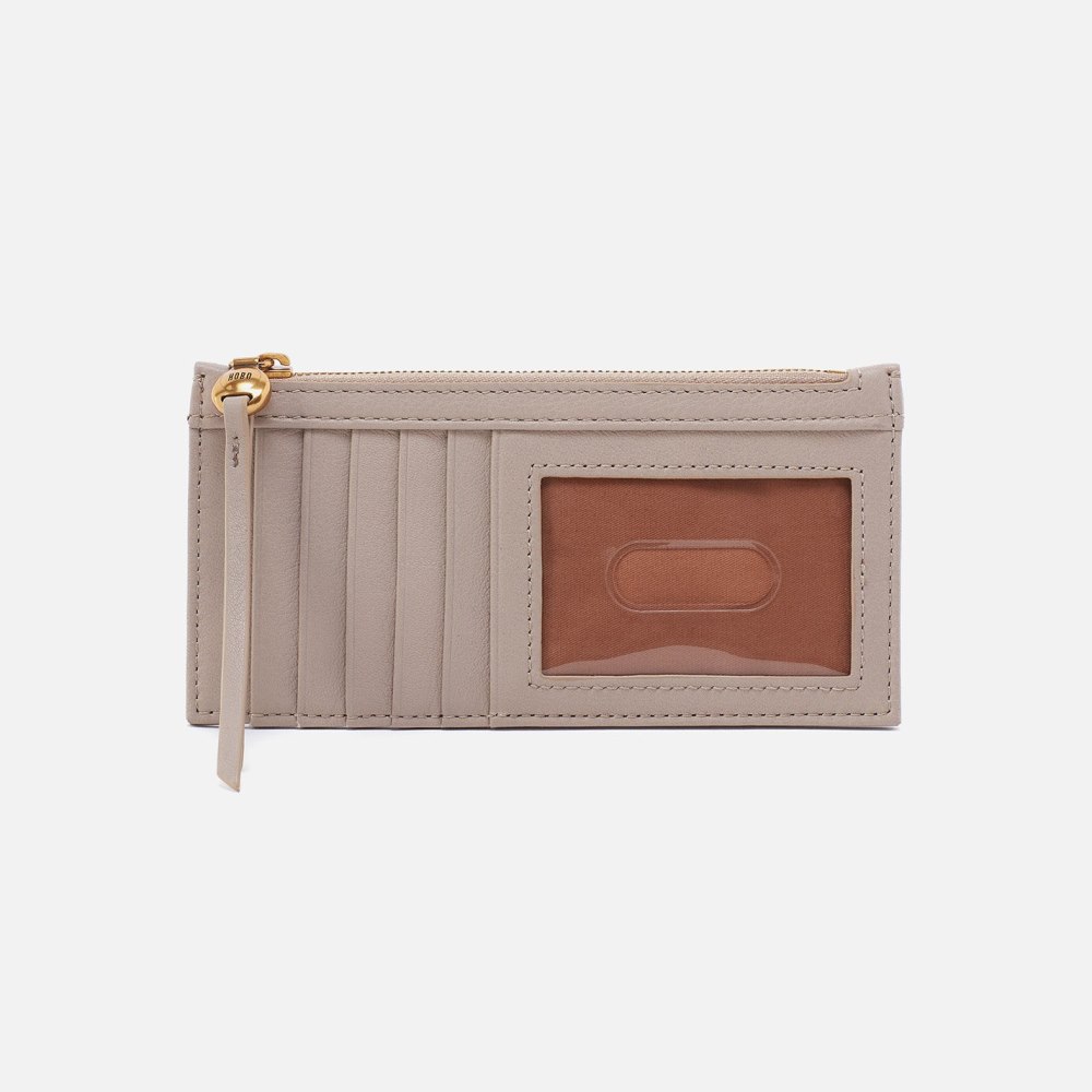 Hobo | Carte Card Case in Pebbled Leather - Taupe - Click Image to Close