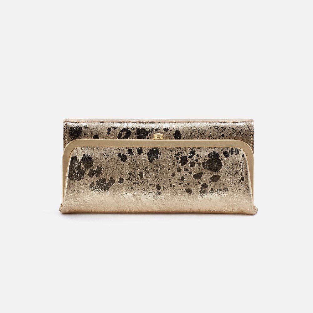 Hobo | Rachel Continental Wallet in Metallic Leather - Gilded Marble