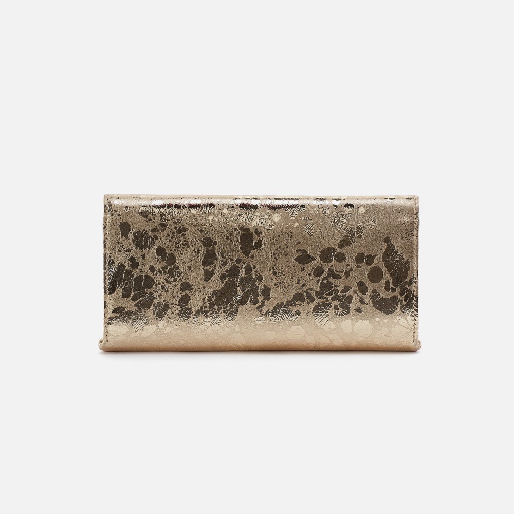 Hobo | Rachel Continental Wallet in Metallic Leather - Gilded Marble