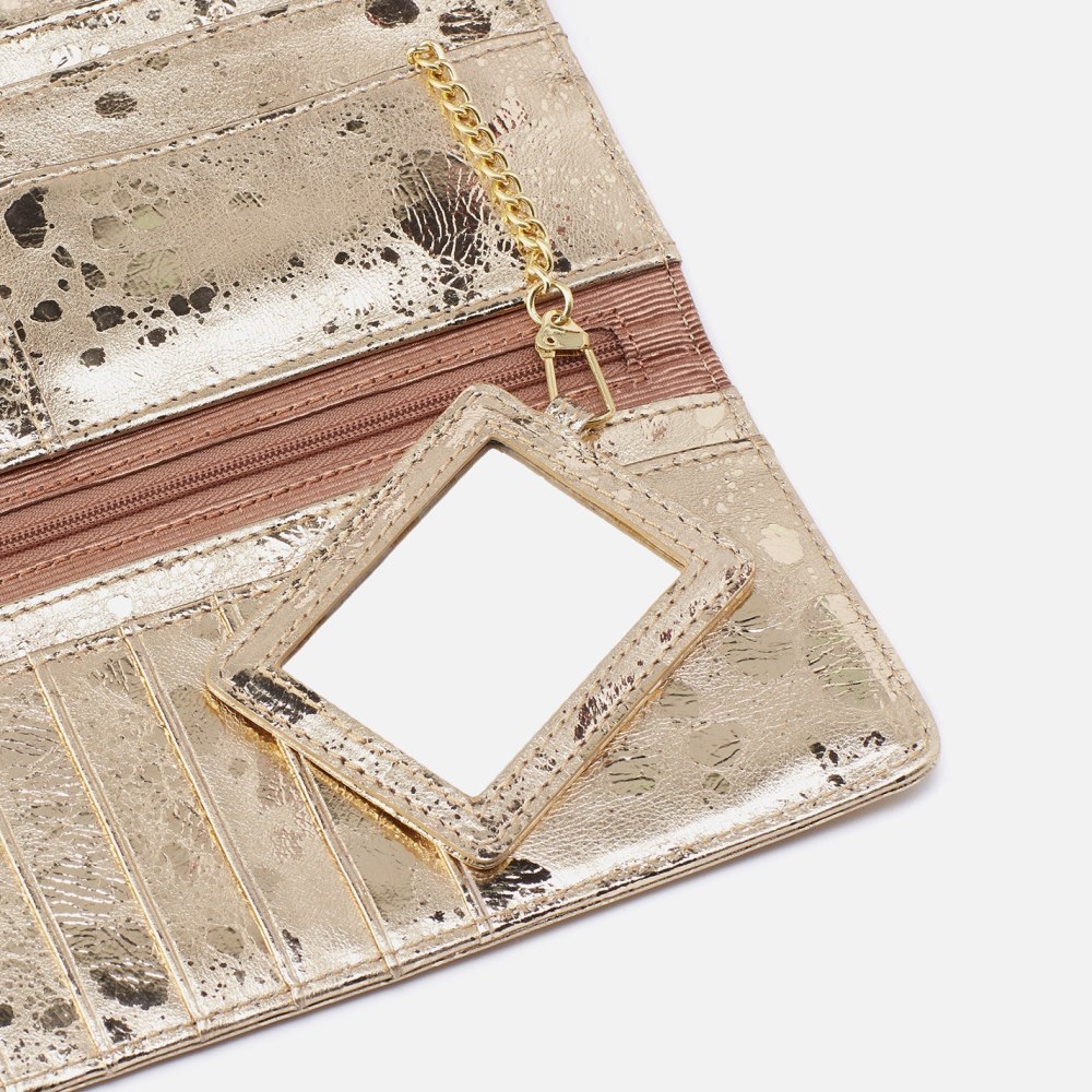 Hobo | Rachel Continental Wallet in Metallic Leather - Gilded Marble