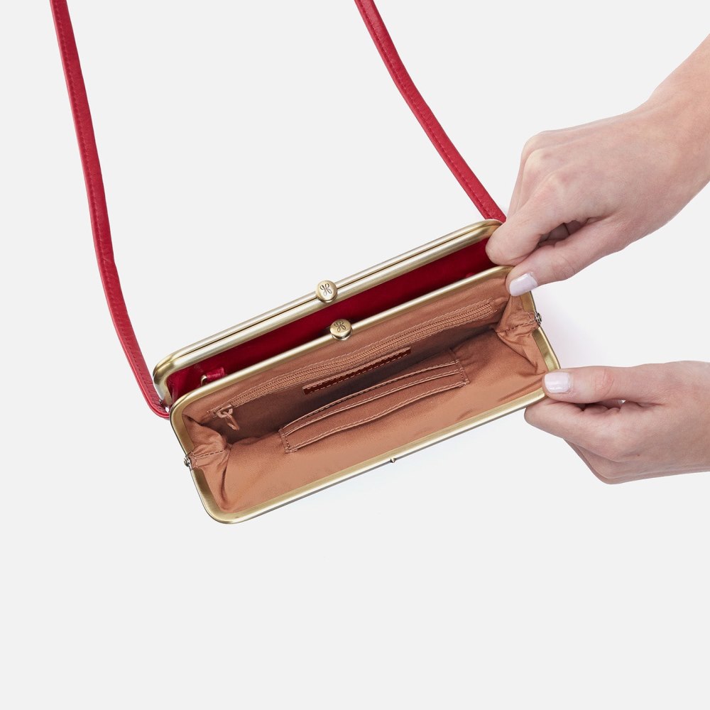 Hobo | Lauren Crossbody in Polished Leather - Claret